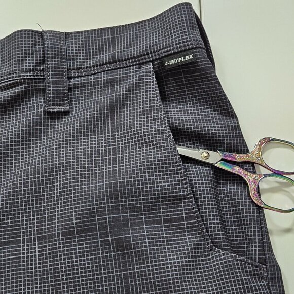 Dickies Shorts Mens 40 Blue Tiny Plaid Chino Flex Hybrid Stretch Pockets Golf - Picture 9 of 14